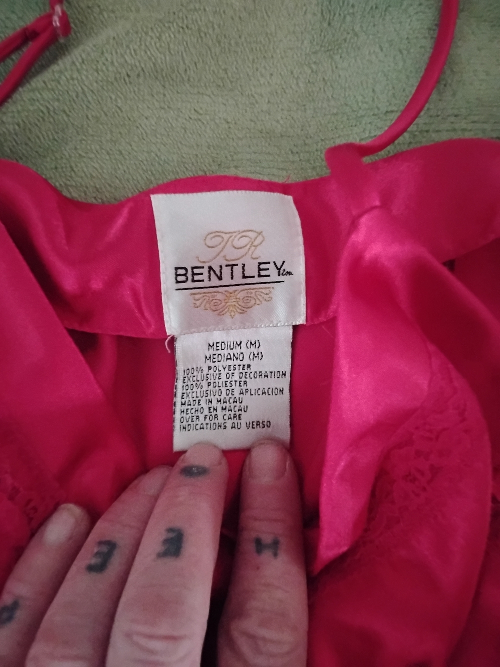 Vintage Red Satin Chemise